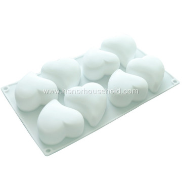 silicone 8-hole heart cake mold